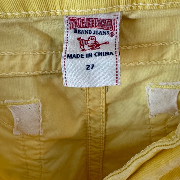 True Religion Yellow Brooklyn Corduroys Size 27 - Like New! - Picture 3 of 4